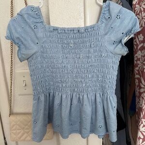 Cute blue floral blouse